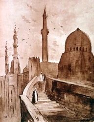 A Cidadela ao nascer do sol, Cairo, Egito, 1928