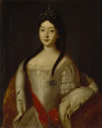 Retrato da czarevna Ana Petrovna da Rússia 1708-1728, filha do imperador Pedro I da Rússia, 1725