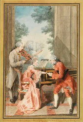 Mademoiselle Delong de Genève, Monsieur Philippe e Monsieur de Texier (aguarela)