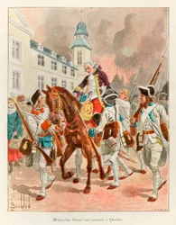 Louis bombardeado (1862 - 1927); o General Louis Joseph (Louis-Joseph) de Montcalm (1712-1759) ferido foi devolvido ao Quebec após a Batalha das Planícies de Abraão em 13 de setembro