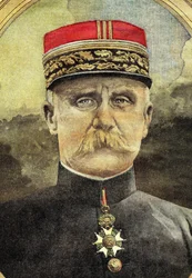 Primeira Guerra Mundial: retrato do General Petain (1856-1951) comandando o Armee em Verdun em 1916. Ilustração do século XX
