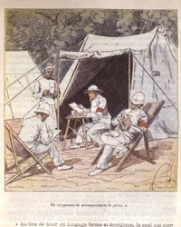 Correspondentes de guerra franceses em Madagáscar na época da sua anexação pela França 1895-96 (cor litho)