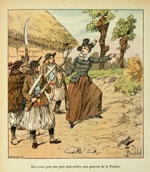 Ilustração de Bombled Louis (1862-1927) do livro "O Memorial de Santa Helena" do Conde Emmanuel de Las Cases (1766-1842): Guerra de Vendee, Coleção Particular