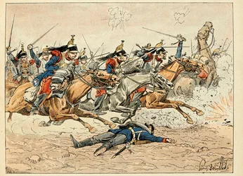 Ilustração retirada do livro "Les heros du Siecle", recitação anedótica de Dick de Lonlay e ilustrada por Louis Bombled (1862-1927)