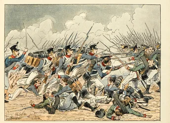 Ilustração retirada do livro "Les heros du Siecle", recitação anedótica de Dick de Lonlay e ilustrada por Louis Bombled (1862-1927)