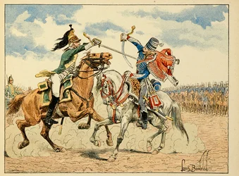 Ilustração retirada do livro "Os Heróis do Siecle", recitação anedótica de Dick de Lonlay e ilustrada por Louis Bombled (1862-1927)