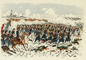 Ilustração retirada do livro "Os Heros do século", recitação anedótica de Dick de Lonlay e ilustrada por Louis Bombled (1862-1927)