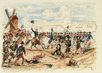 Ilustração retirada do livro "Os heróis do século", recitação anedótica de Dick de Lonlay e ilustrada por Louis Bombled (1862-1927)