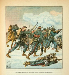 A Arma do Loire por Eugene Sergeant, conhecida como Grenest, ilustrada por Louis Bombled (1862-1927) (Guerra Franco-Alemã; campanha de 1870 -1871): Sargento Ramus, do móvel de Isere, na batalha de 7 de dezembro