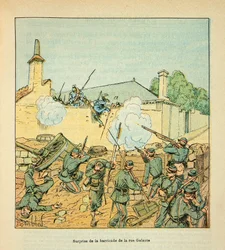 A Arma do Loire por Eugene Sergent, conhecido como Grenest, ilustrado por Louis Bombled (1862-1927) (Guerra Franco-Alemã; campanha de 1870 -1871): Batalha de Chateaudun em 18 de outubro