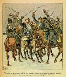 A Armee Oriental do Sargento Eugene, conhecida como Grenest, ilustrada por Louis Bombled (1862-1927) (Guerra Franco-Alemã; campanha de 1870 -1871): Durante a Batalha de Villersexel, o navio de guerra Marlier do 5º regimento cercado pelos prussianos, conseg