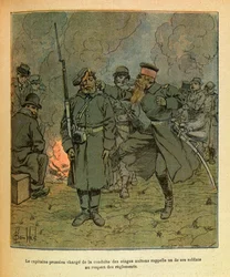 A Armee Oriental do Sargento Eugene, conhecida como Grenest, ilustrada por Louis Bombled (1862-1927) (Guerra Franco-Alemã; campanha de 1870-1871): Um capitão prussiano encarregado da conduta dos reféns de Nuits Saint Georges recorda um dos seus soldados em