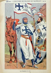 Os Cavaleiros Templários, ilustração de «História de França» de Jules Michelet (1798-1874), cerca de 1900