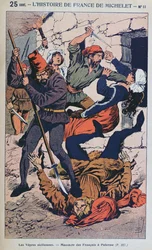 "As Vésperas da Sicília" (30 de março-final de abril de 1282), ilustração para uma história popular da França por Michele, c.1900 (gravura a cores)