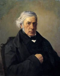 Retrato do filósofo Victor Cousin (1792-1867) Pintura de Louis Claude Mouchot (1830-1891). Século XIX. Dim. 0,73 x 0,60 m - Retrato do filósofo Victor Cousin (1792-1867). Pintura de Louis Claude Mouchot (1830-1891). Século XIX. 0.73 x