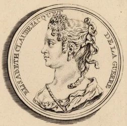 Retrato da compositora Elisabeth Claude Jacquet de La Guerre 1665-1729.