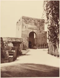 Granada, Alhambra, Porta de entrada da fortaleza, 1860 (foto)