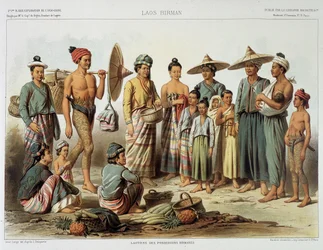Populações do Laos por volta de 1870 na "Journey d