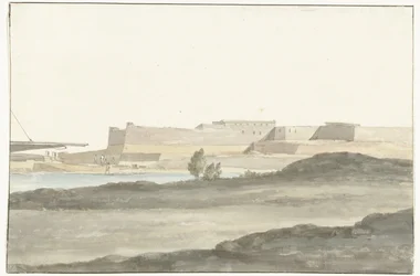 Gezicht op het kasteel in de haven van Barletta
Vista do Castelo, com vista para o porto de Barletta (título sobre o objecto)
Viagem a Itália, Sicília e Malta - 1778 (título da série)