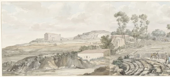 Interieur conheceu o teatro Trappen van em Siracusa
Vista do interior, e das bancadas do Teatro em Siracusa (título sobre o objecto)
Voyage en Italie, en Sicile et à Malte - 1778 (título da série)