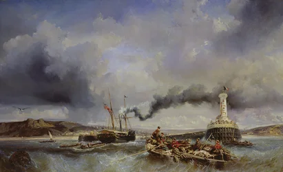Vista do porto de Boulogne a partir do mar, 1843