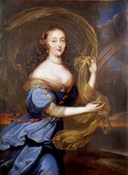 Retrato de Françoise Athenais (Françoise-Athenais) de Rochechouart Mortemart, Marquise de Montespan (ou Madame de Montespan) (1640-1707), preferida de Luís XIV, representada em Iris Painting por Ferdinand Louis Elle Le Jeune (1648-1717) Sun. 0,37x0,27 m