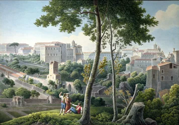 Vista da colina do Quirinal em Roma, com a Villa Colonna ao fundo, c. 1800