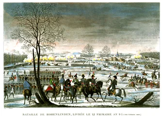 Batalha de Hohenlinden, 12 Frimaire, Ano 9 (3 de dezembro de 1800) gravado por Edme Bovinet (1767-1832) (aquatint)
