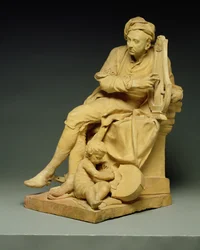 George Frederick Handel (1685-1759) modelo para uma estátua de mármore agora no Victoria und Albert Museum, 1738 (terracota)