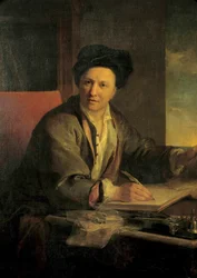 Retrato de Bernard Le Bouyer (Le Bovier) de Fontenelle (1657-1757), escritor francês Pintura de Louis Galloche (1670-1761) 1723 Sun. 1,2x0,9 m