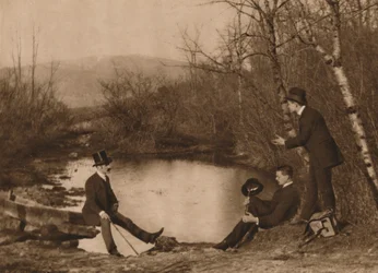 Três homens por lagoa, 1937