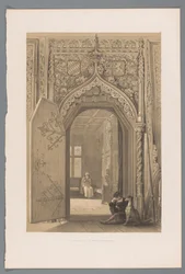 Porta para a câmara principesca em Hohensalzburg Entrée de la salle des princes a Hohensaltzbourg (título no objeto)