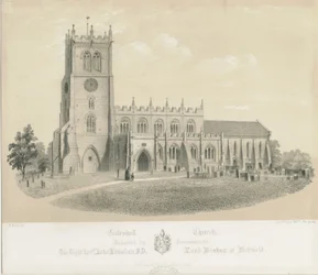 Eccleshall Church: litografia, nd [c 1840] (imprimir)