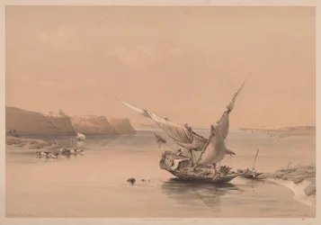 Egito e Nubia: Volume II - Nº 6, Abordagem da fortaleza de Ibrim, Nubia, 1838.