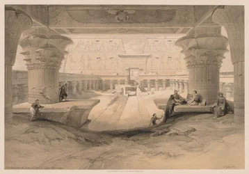 Egito e Núbia: Volume I - Nº 32, vista de baixo do pórtico do templo de Edfou ..., 1838.