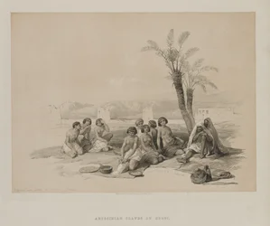 Egito e Núbia, volume I: escravos abissínio descansando em Korti-Nubia, 1847.