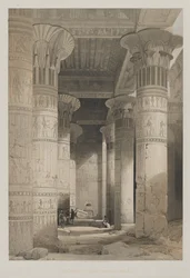 Egito e Núbia, Volume I: Vista Sob o Grande Pórtico do Templo, Philae, 1846.