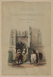 Portfólio de esboços de Haghes. Bélgica. Alemanha, vol. III: Página de rosto, em uma porta ... Bruges, 1850.