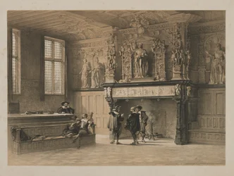 Esboços na Bélgica e na Alemanha, volume I: Salão da Justiça dos Magistrados do Franco, Bruges, 1840