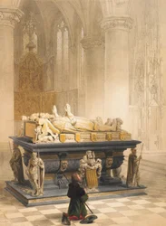 Tumba da Família Merodes, Gheel, Folha 6 da &39;Carteira de Esboços de Haghe: Bélgica, Alemanha&39;, c.1845-55