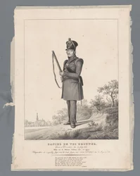 Daniel de Vos Brouwer. Nascido em Deventer, den 30 Julij 1770. Cavaleiro da Ordem Militar de Guilherme, 4ª classe. Alistado como caçador voluntário com o corpo de caçadores de Van Dam, 2 de Agosto de 1831.