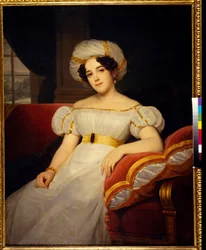 Retrato da princesa Natalya Stepanovna Golitsyna, nascida Condessa Apraksina (1794-1890). Pintura de Louis Hersent (1777-1860), óleo sobre tela