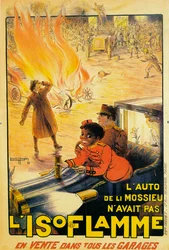 Anúncio para extintores de isoflamme, 1913