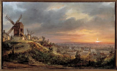 Paris vista de Montmartre. Pintura de Louis Jacques Mande Daguerre (1787 - 1851)