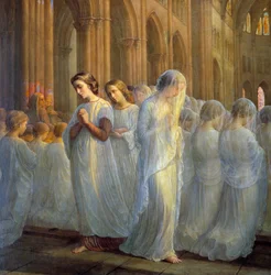 O poema da Alma; Primeira comunhão. Quadro de Anne François Louis Janmot (1814-1892)