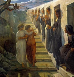O poema da alma; O caminho do mal. Quadro de Anne François Louis Janmot