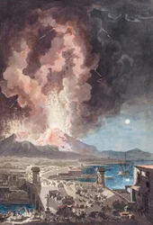 Erupção do Monte Vesúvio, Itália, em 1779.
