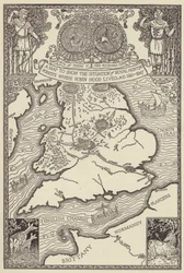 Um mapa para mostrar a situação das Florestas Reais de Caça onde Robin Hood viveu, AD 1160-1247