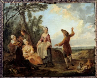 Dança rústica. Pintura de Louis Joseph Watteau conhecida como Watteau de Lille (1731-1798)