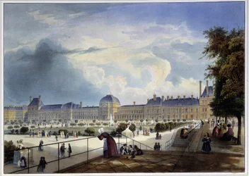 O Palácio Tuileries - em "Paris em 1837" por Arnout